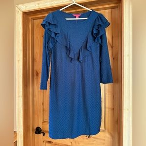 NWT Lilly Pulitzer Cozy Knit Swiss Dot Medium Oyster Bay Navy